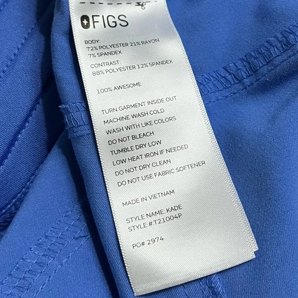 Figs • Medium Blue High Waisted Kade Scrub Pants